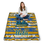 custom ucla bruins layered florals blue white quilt blanket best selling