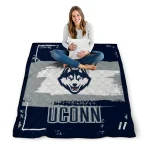 custom uconn huskies grunge patch blue white quilt blanket best selling