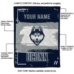 custom uconn huskies grunge patch blue white quilt blanket best selling