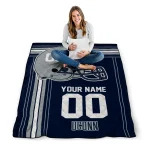 custom uconn huskies helmet theme blue quilt blanket best selling