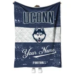 custom uconn huskies hibiscus burst blue white quilt blanket best selling