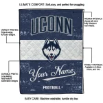 custom uconn huskies hibiscus burst blue white quilt blanket best selling