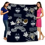 custom uconn huskies mickey football blue quilt blanket best selling