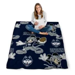 custom uconn huskies mickey football blue quilt blanket best selling
