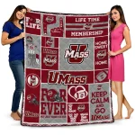 Custom UMass Minutemen Helmet Passion Red Quilt Blanket 1 custom umass minutemen helmet passion red quilt blanket best selling