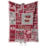 custom umass minutemen helmet passion red quilt blanket best selling