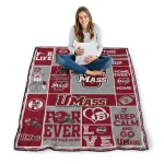 custom umass minutemen helmet passion red quilt blanket best selling