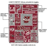 custom umass minutemen helmet passion red quilt blanket best selling