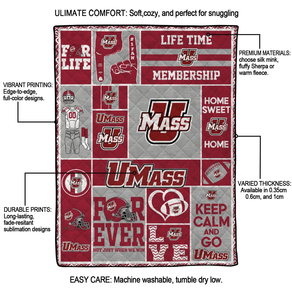 custom umass minutemen helmet passion red quilt blanket latest model custom umass minutemen helmet passion red quilt blanket latest model
