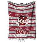 custom umass minutemen layered florals red white quilt blanket best selling