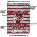 custom umass minutemen layered florals red white quilt blanket best selling
