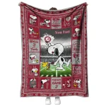 custom umass minutemen snoopy coach red quilt blanket best selling