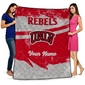 custom unlv rebels brushstroke layers red quilt blanket best selling