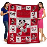 custom unlv rebels mickey crimson red white quilt blanket best selling