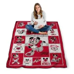 custom unlv rebels mickey crimson red white quilt blanket best selling