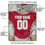 custom unlv rebels player sketch red gray quilt blanket best selling
