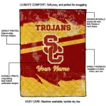 custom usc trojans brushstroke layers red quilt blanket best selling