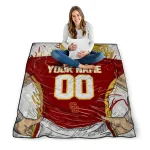 custom usc trojans player sketch red gray quilt blanket best selling