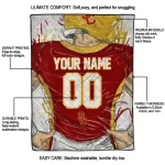 custom usc trojans player sketch red gray quilt blanket best selling