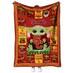 custom usc trojans yody baby pattern red quilt blanket best selling