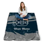 custom utah state aggies brushstroke layers navy quilt blanket best selling