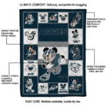 custom utah state aggies mickey crimson navy white quilt blanket best selling
