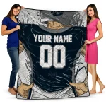 custom utah state aggies player sketch navy gray quilt blanket best selling