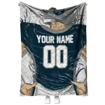 custom utah state aggies player sketch navy gray quilt blanket best selling