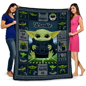 custom utah state aggies yody baby pattern navy quilt blanket best selling