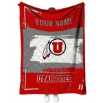 custom utah utes grunge patch red white quilt blanket best selling