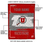 custom utah utes grunge patch red white quilt blanket best selling