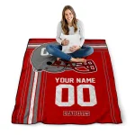 custom utah utes helmet theme red quilt blanket best selling