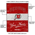 custom utah utes hibiscus burst red white quilt blanket best selling