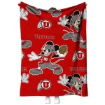 custom utah utes mickey football red quilt blanket best selling
