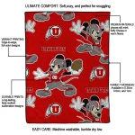 custom utah utes mickey football red quilt blanket best selling