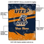 custom utep miners brushstroke layers blue quilt blanket best selling