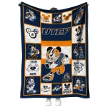 custom utep miners mickey crimson blue white quilt blanket best selling