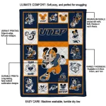 custom utep miners mickey crimson blue white quilt blanket best selling