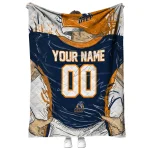 custom utep miners player sketch blue gray quilt blanket best selling
