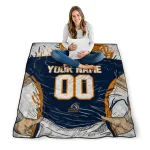 custom utep miners player sketch blue gray quilt blanket best selling
