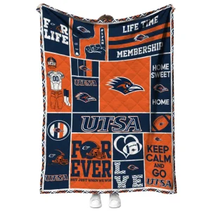 custom utsa roadrunners helmet passion orange quilt blanket fashion forward