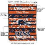 custom utsa roadrunners layered florals orange white quilt blanket best selling
