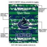 custom vancouver canucks layered florals blue white quilt blanket best selling