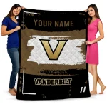 custom vanderbilt commodores grunge patch black white quilt blanket best selling