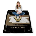 custom vanderbilt commodores grunge patch black white quilt blanket best selling