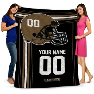 custom vanderbilt commodores helmet theme black quilt blanket best selling