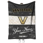 custom vanderbilt commodores hibiscus burst black white quilt blanket best selling