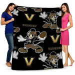 custom vanderbilt commodores mickey football black quilt blanket best selling