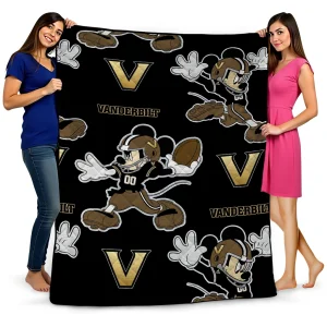 custom vanderbilt commodores mickey football black quilt blanket best selling