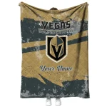 custom vegas golden knights brushstroke layers tan quilt blanket best selling